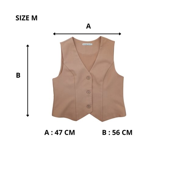Abercrombie & Fitch Tan Women’s Vest – Button Front Tailored Waistcoat, Size M - Picture 8 of 8
